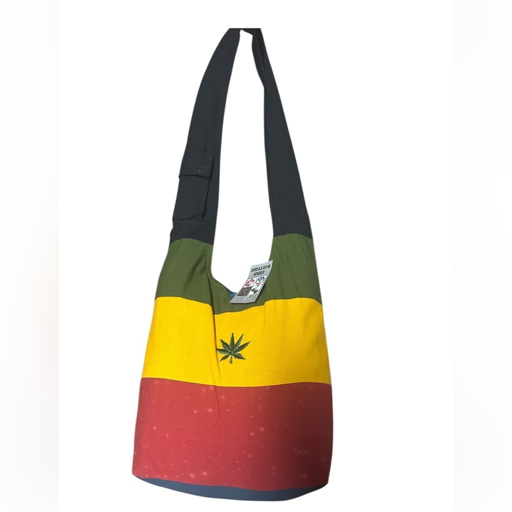 Multicolor Canvas Sling Bag. LG/GR/GR - Picture 1 of 2